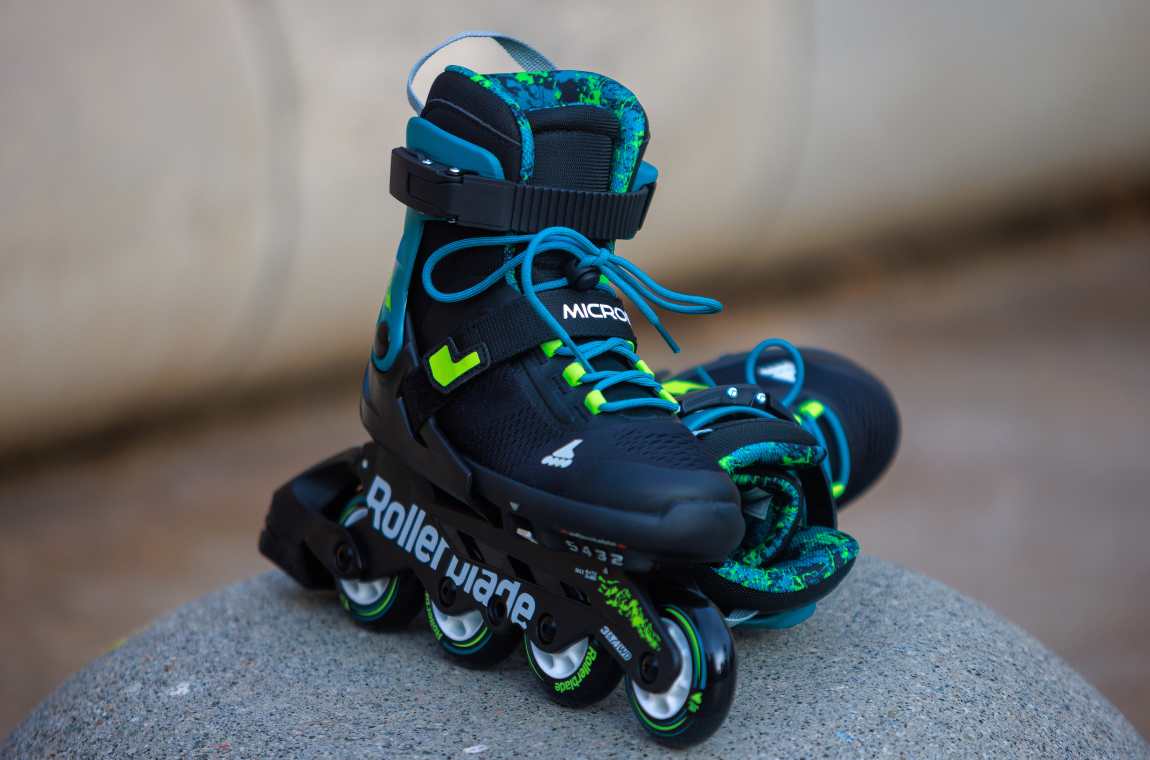 Rolki dziecięce Rollerblade Microblade XT czarno-zielone