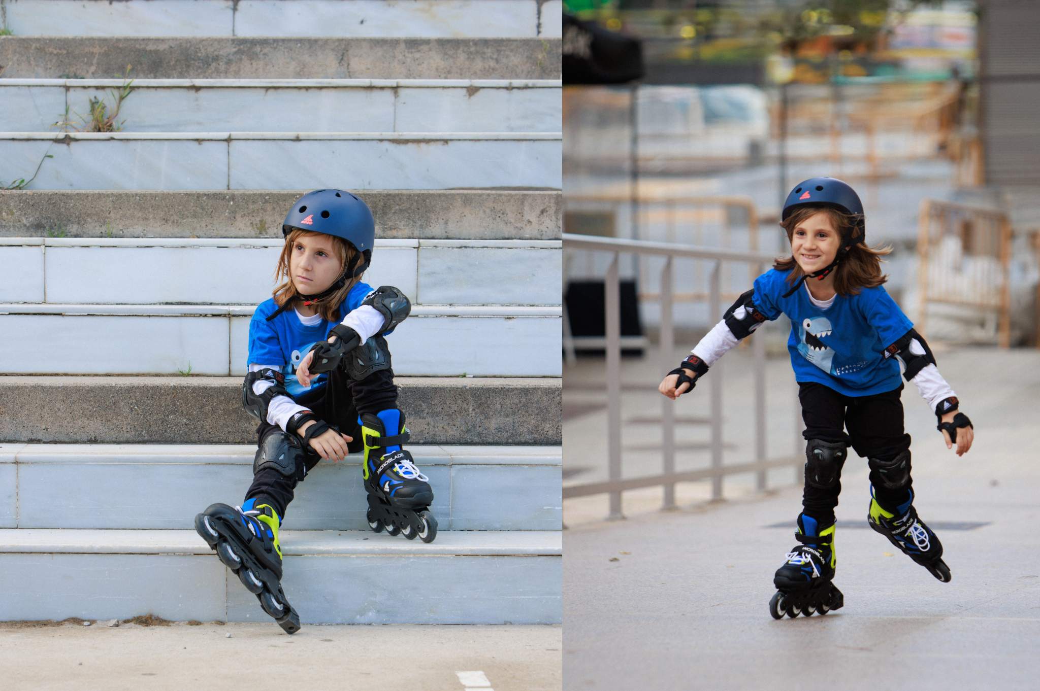 Rolki dziecięce Rollerblade Microblade czarno-niebiesko-zielone