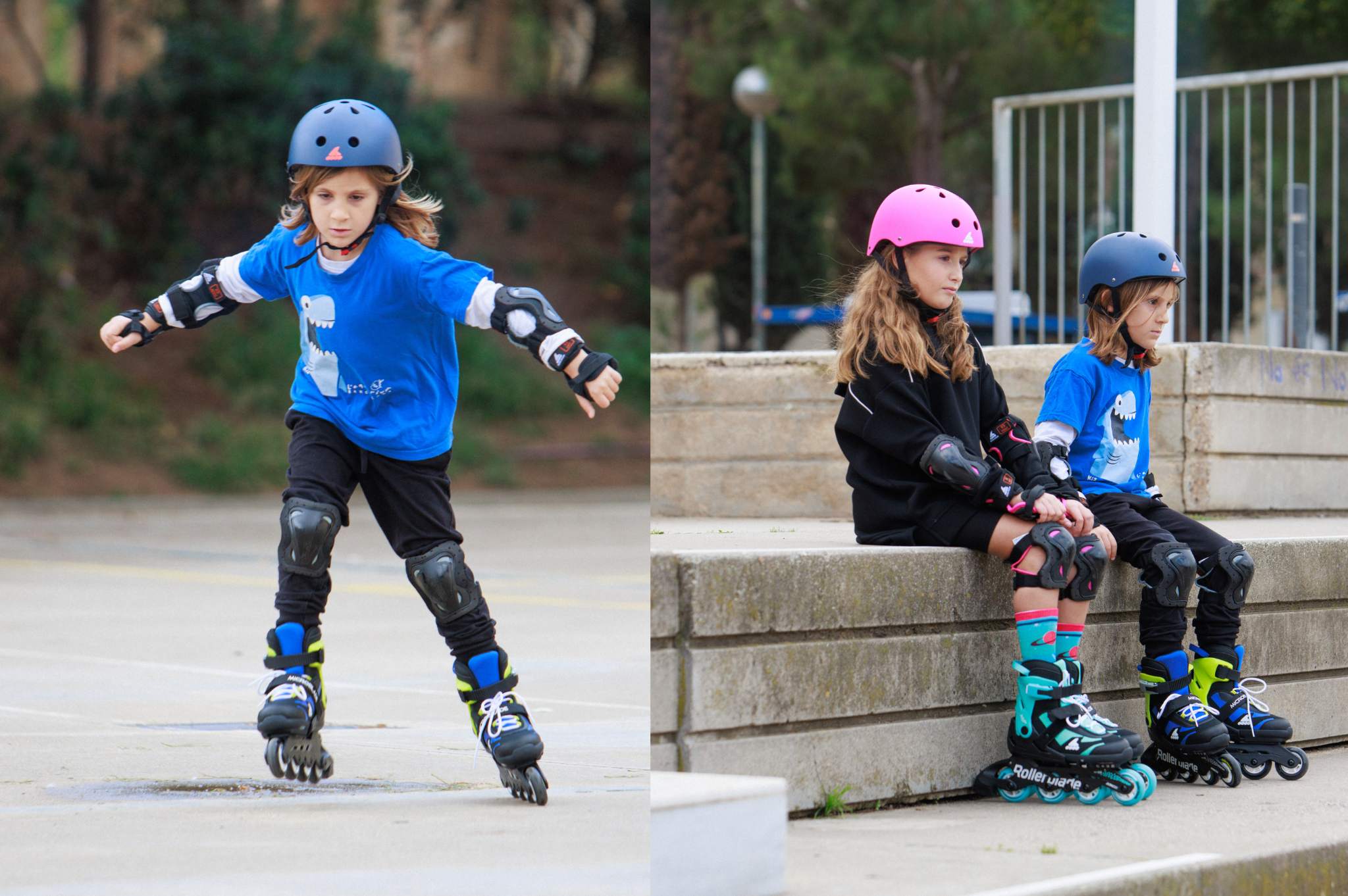 Rolki dziecięce Rollerblade Microblade czarno-niebiesko-zielone