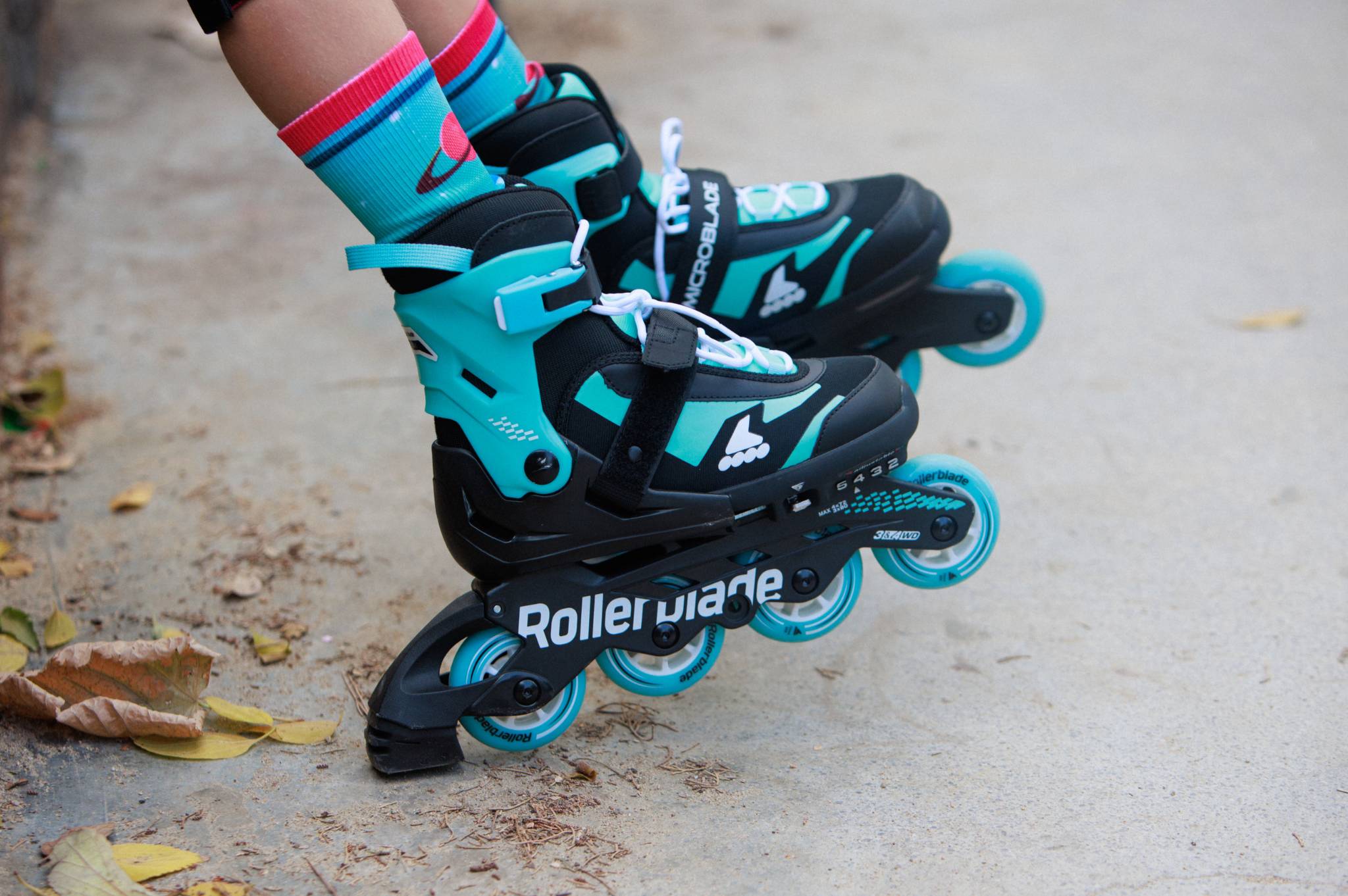 Rolki dziecięce Rollerblade Microblade czarno-turkusowe
